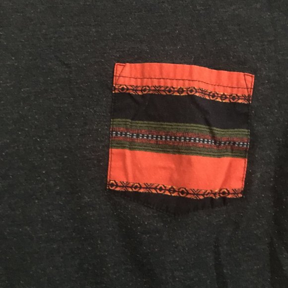 Hollister Blue Tribal Patterned Pocket T-Shirt - Picture 2 of 3